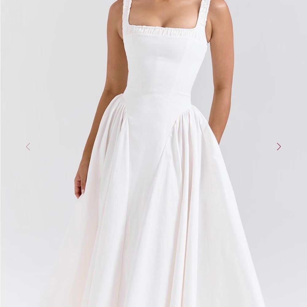 NWT House of CB Dorothy White Midi Dress- XS